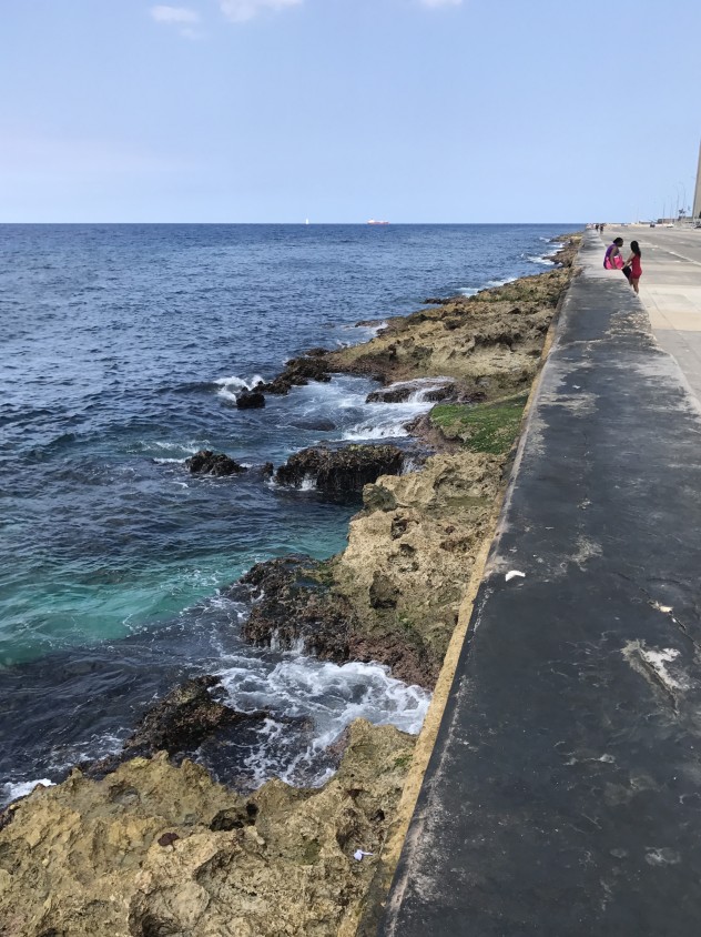 A close-up of the Malecón.